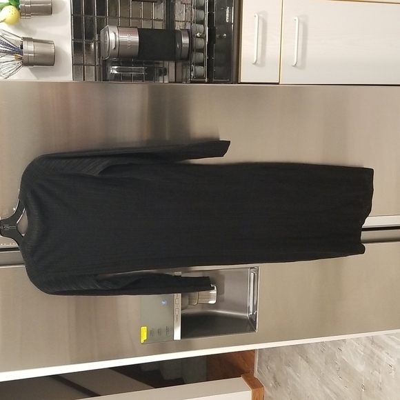 💕SKULL CASHMERE💕 Allison Long Slub Linen Ribbed Duster Cardigan ~ Black XS NWT - Picture 8 of 15